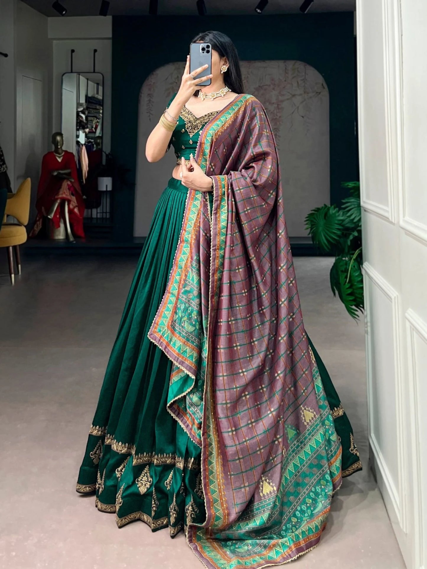 Luxurious Vichitra Silk Lehanga