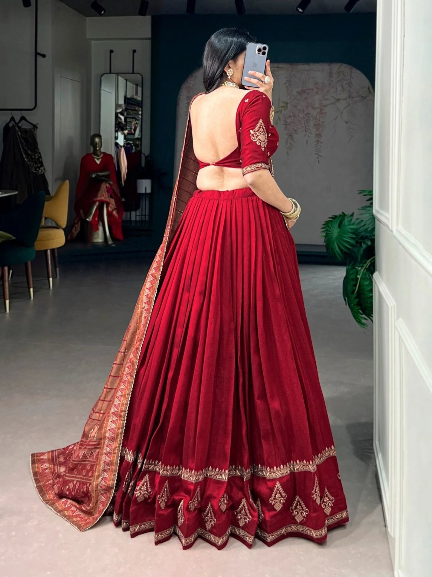 Luxurious Vichitra Silk Lehanga