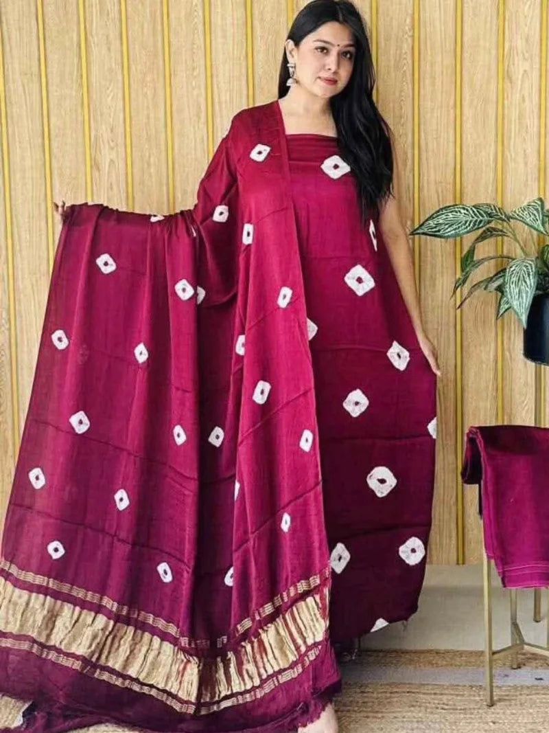Chanderi Silk Unstiched Material