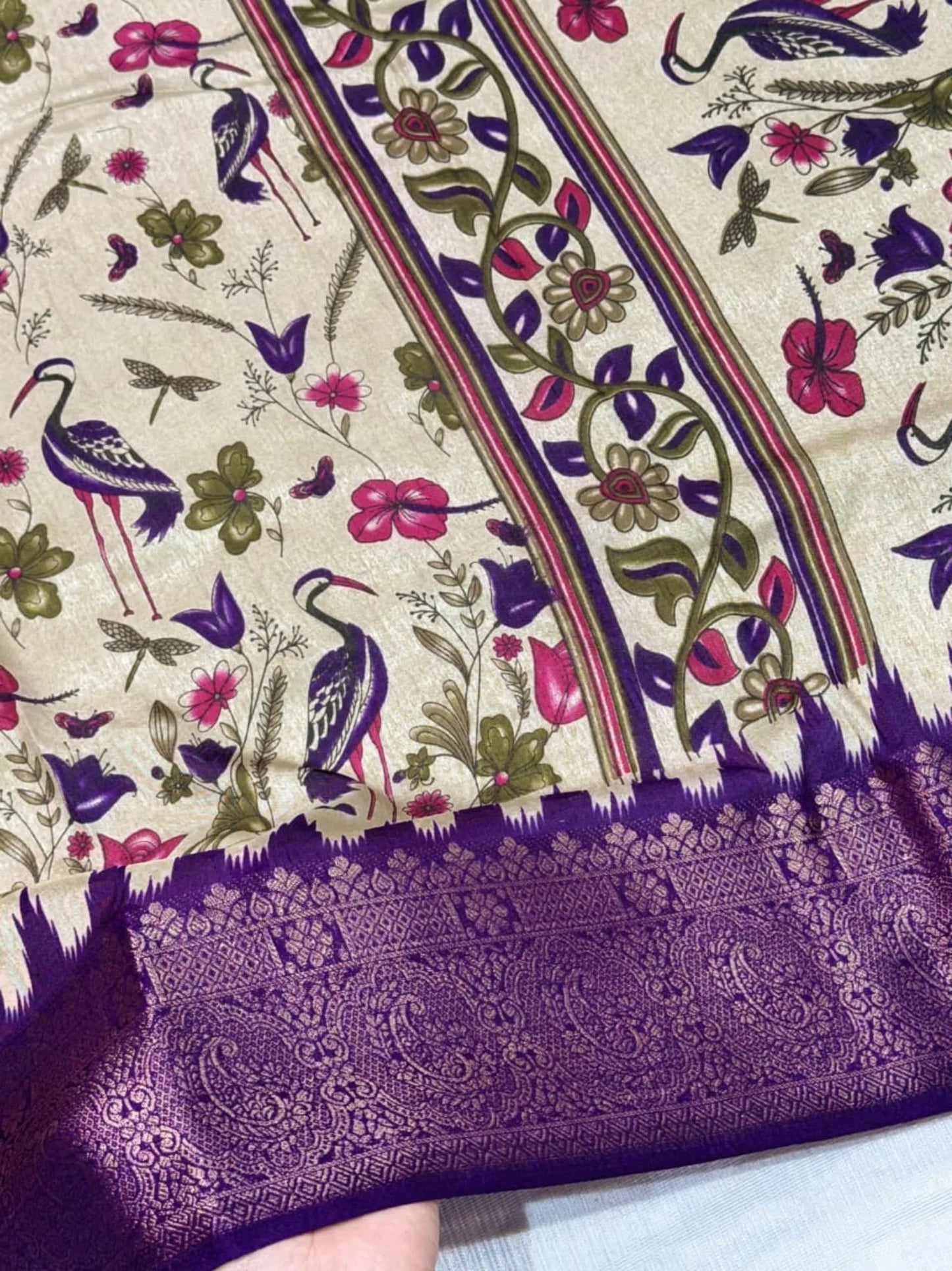 Designer Kalamkari Print Cotton Saree
