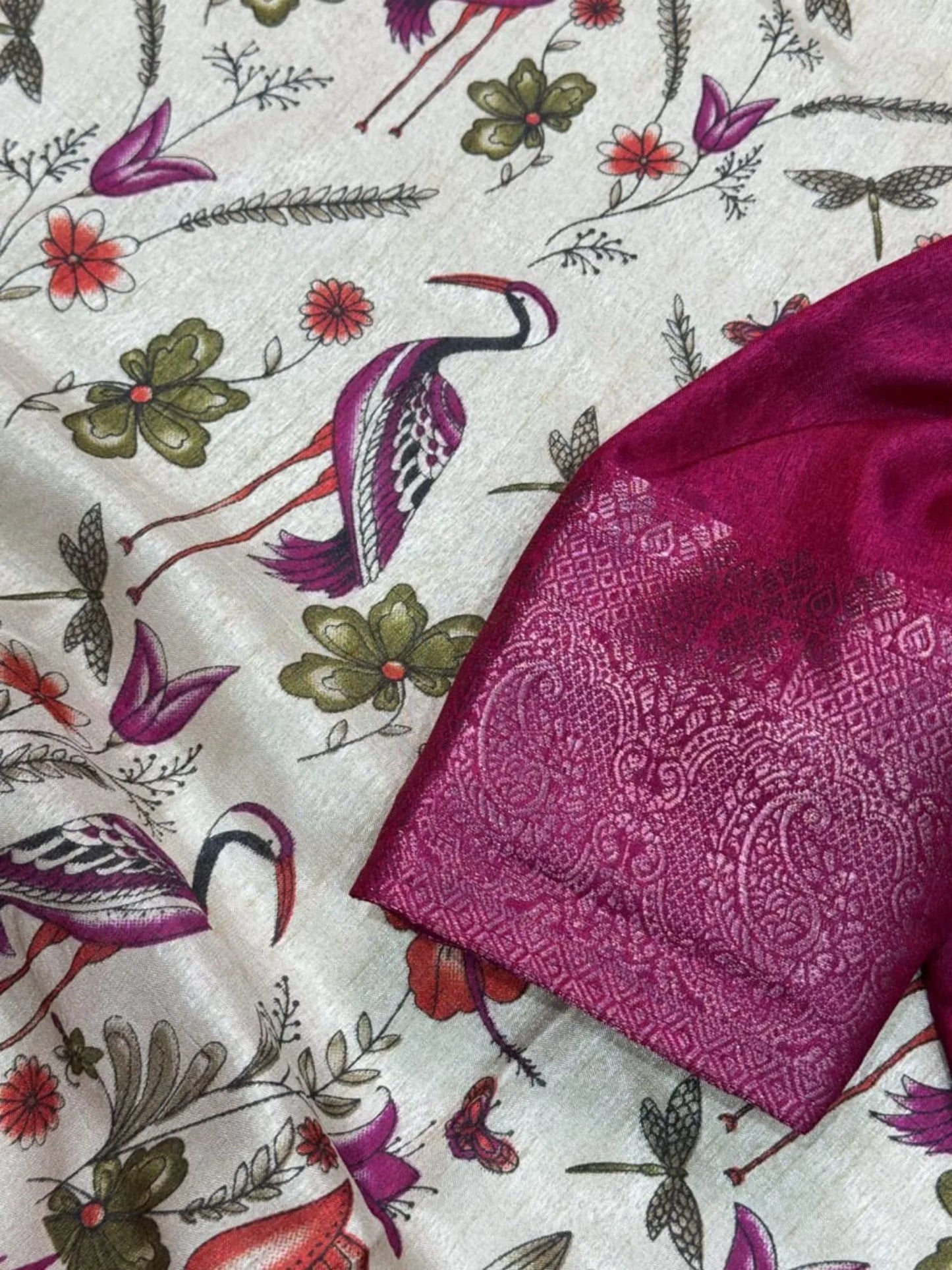 Designer Kalamkari Print Cotton Saree