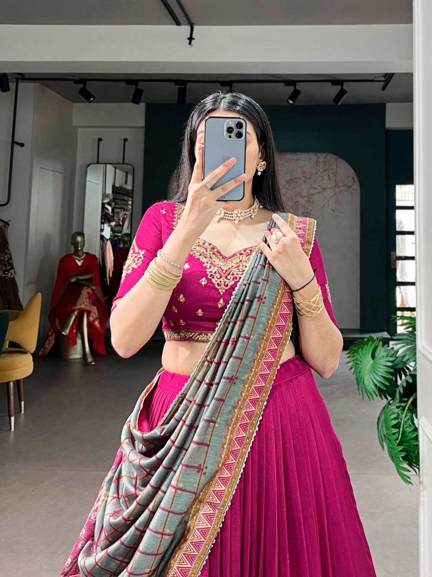 Luxurious Vichitra Silk Lehanga