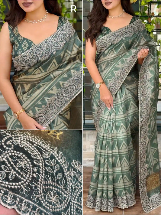 Madhuban Tusser Linen Cotton Sarees