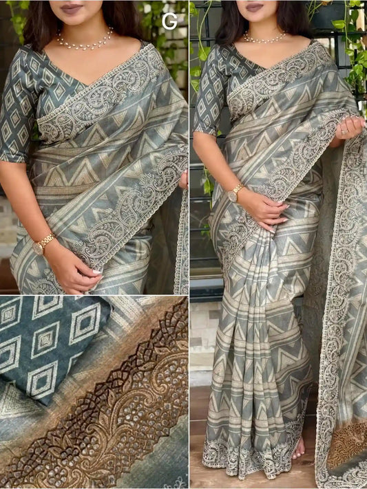 Madhuban Tusser Linen Cotton Sarees