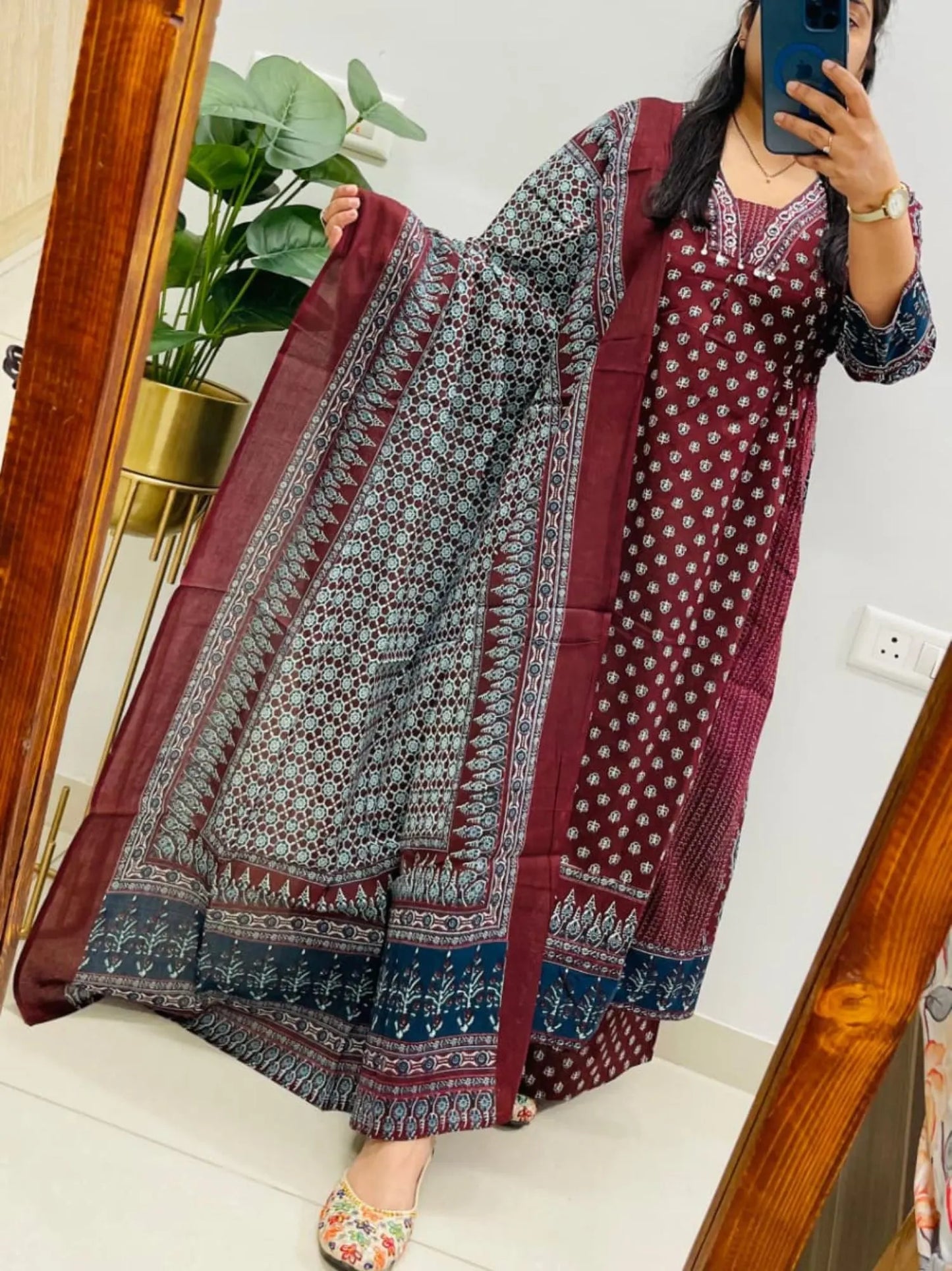 Ajrakh Print Salwar Suit