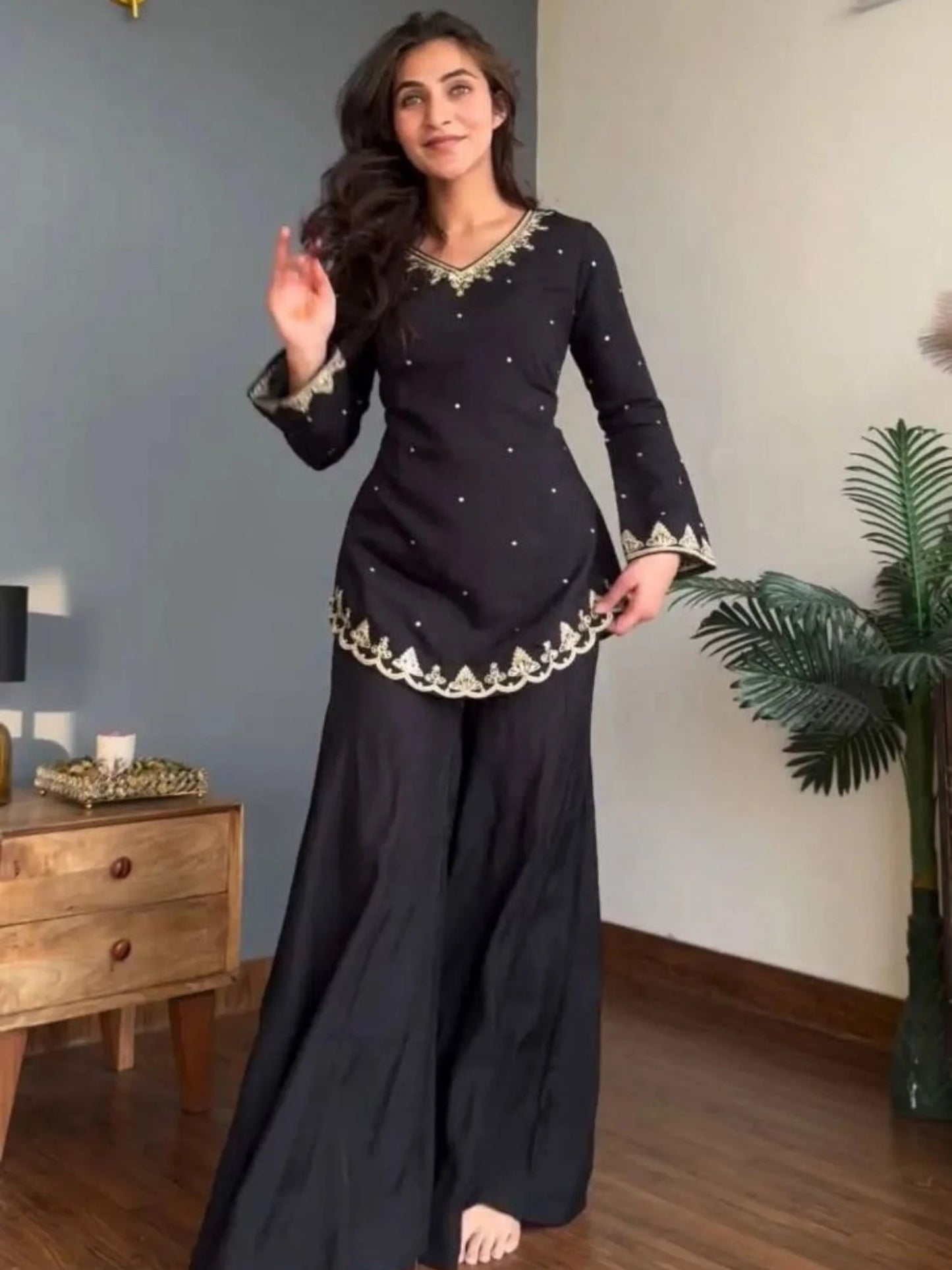 Heavy Silk Top Bottom Dupatta Set