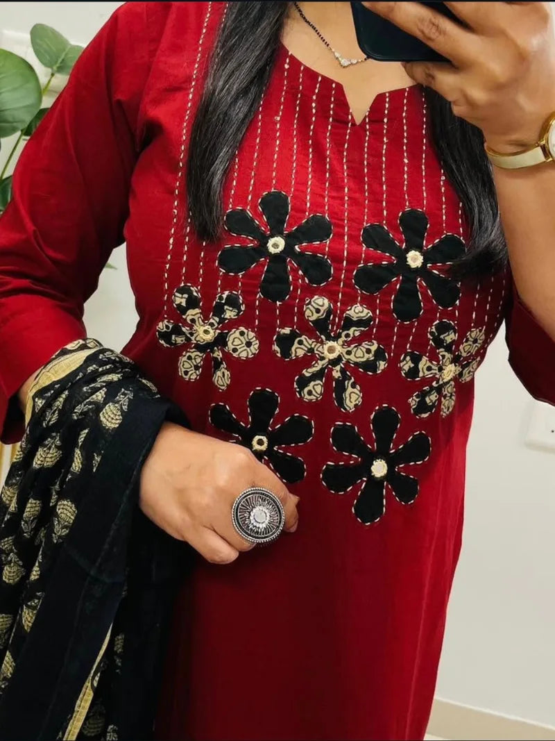 Dhabu Cotton Straight Suit