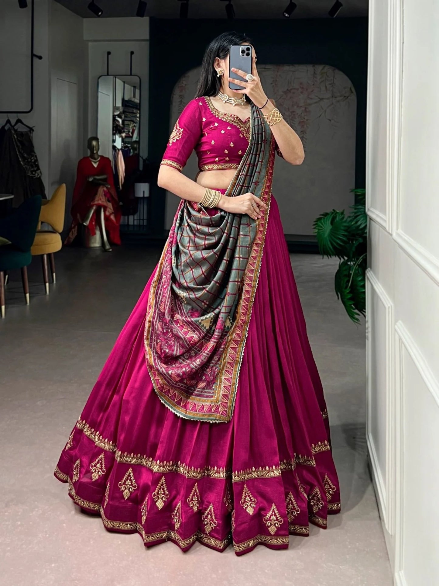Luxurious Vichitra Silk Lehanga
