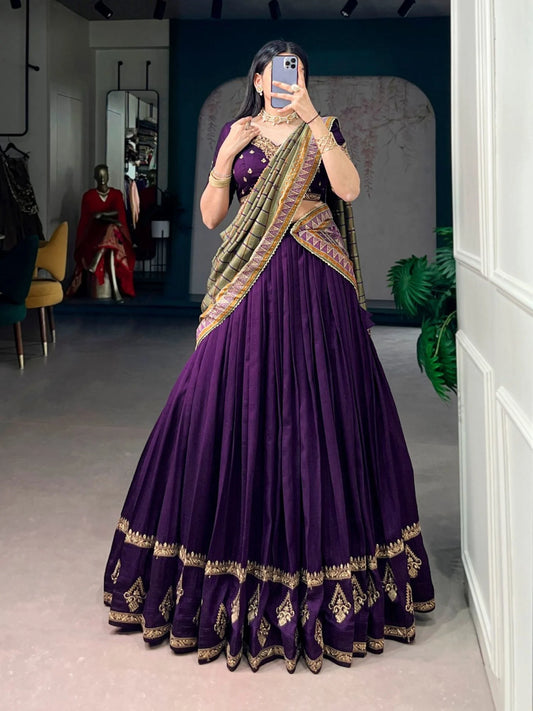 Luxurious Vichitra Silk Lehanga