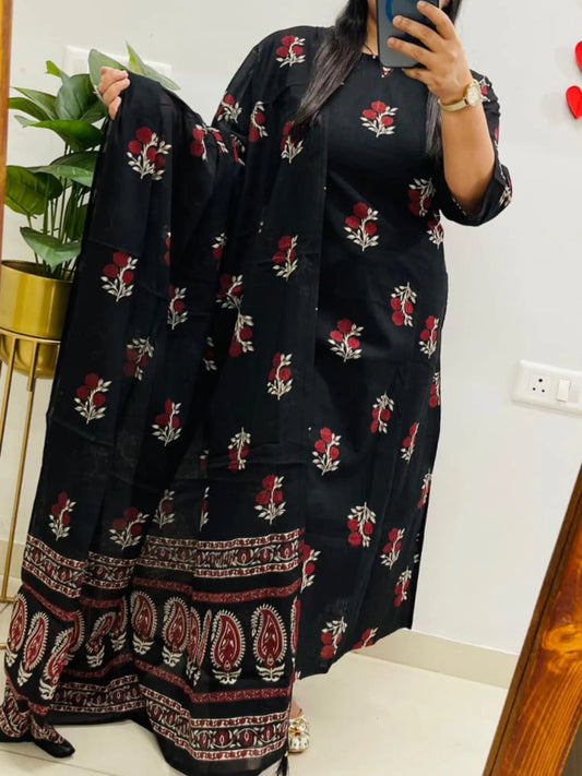 Designer Jaipuri Ajrakh Cotton Suit