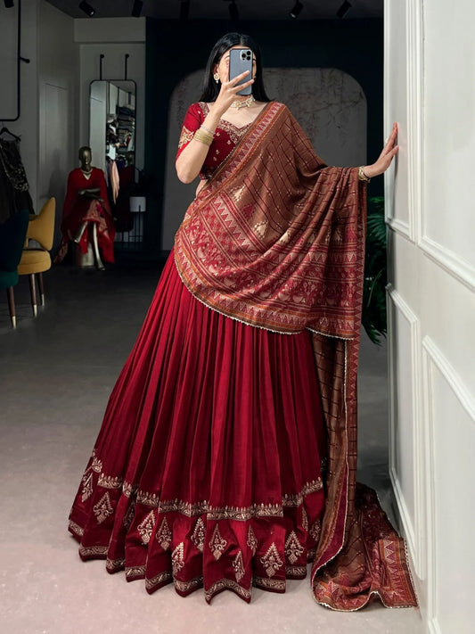Luxurious Vichitra Silk Lehanga