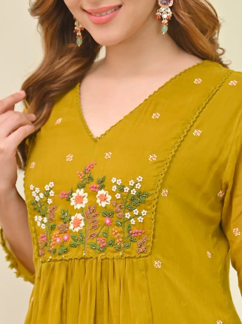 Mull Chanderi Salwar Suit