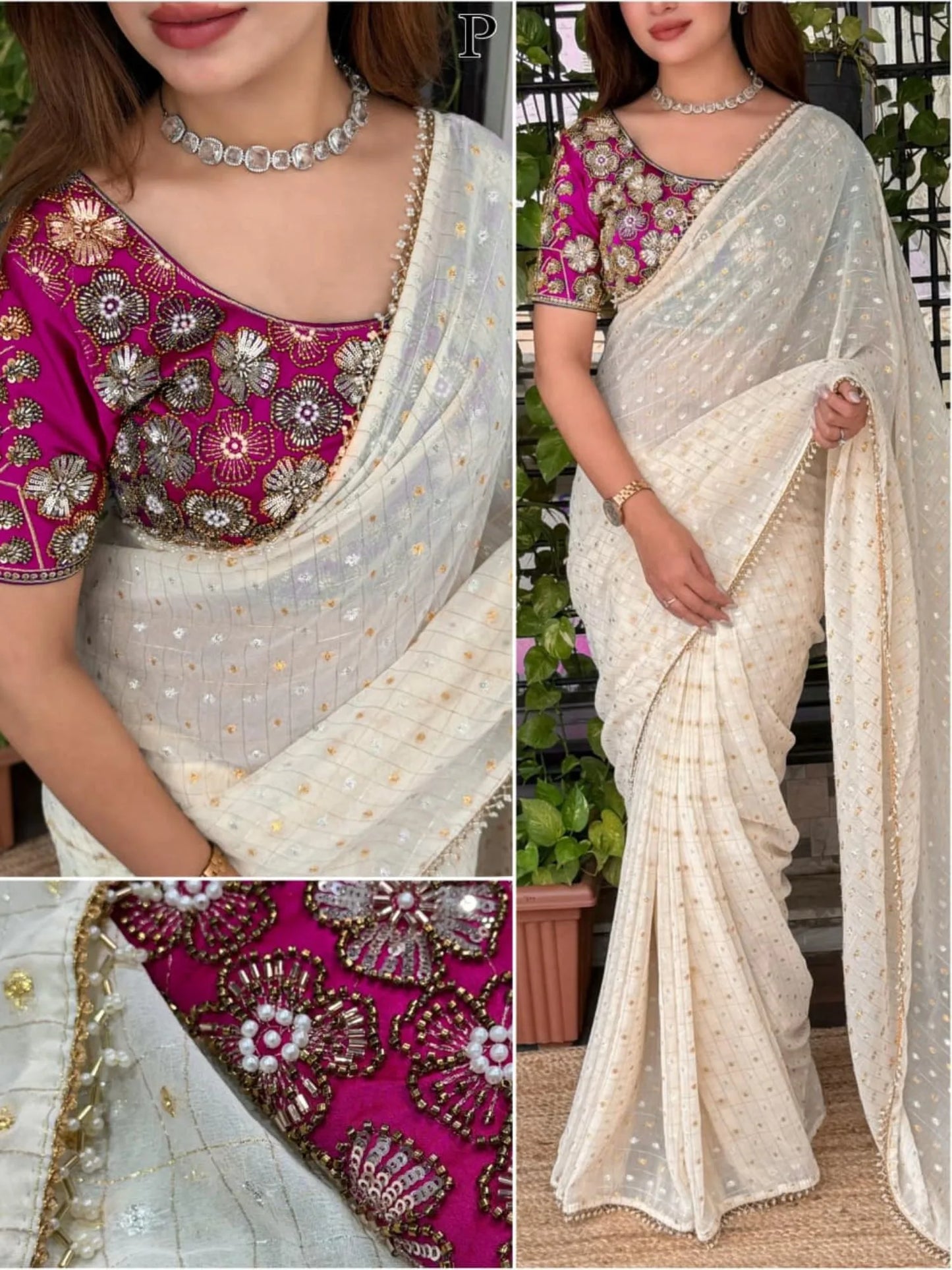 Crunchy Georgette Saree