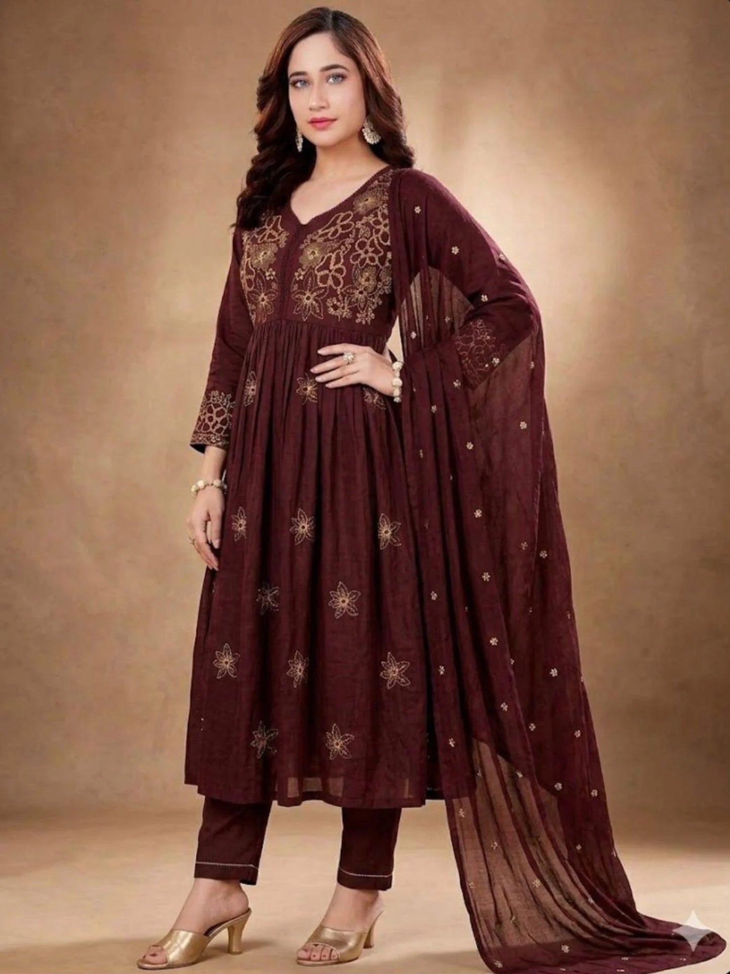 Cotton Suit With Embroidery Work
