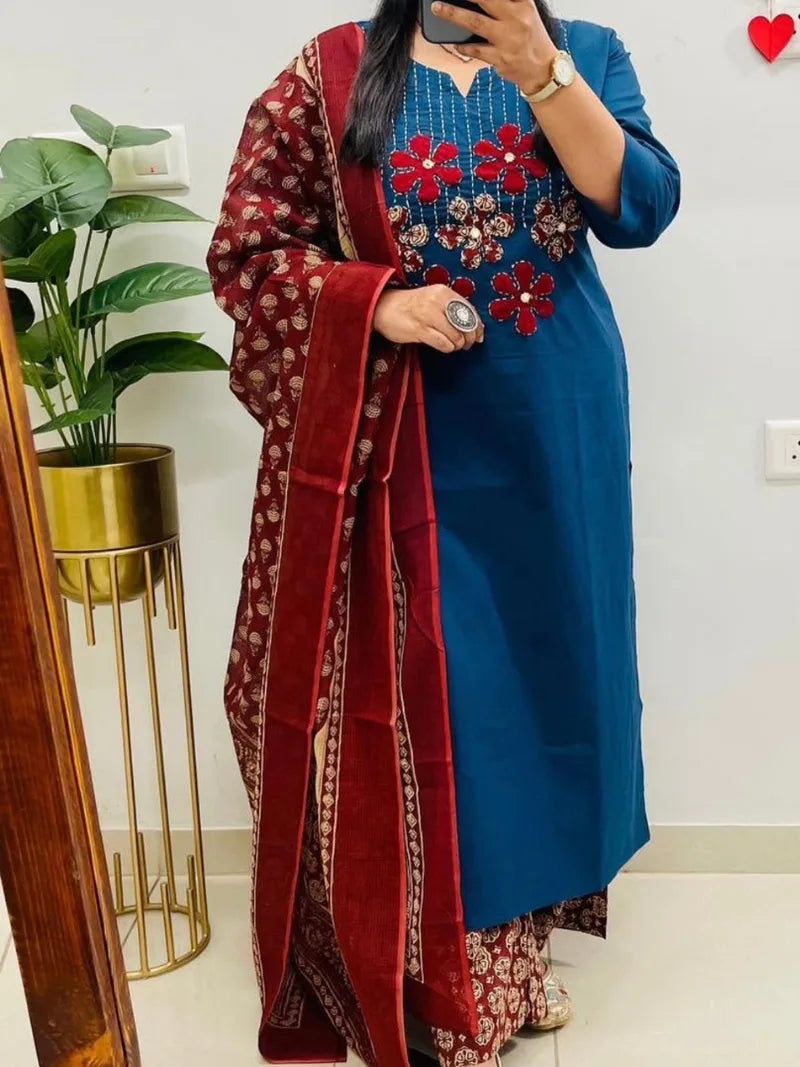 Dhabu Cotton Straight Suit