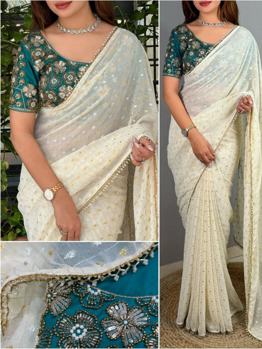 Crunchy Georgette Saree