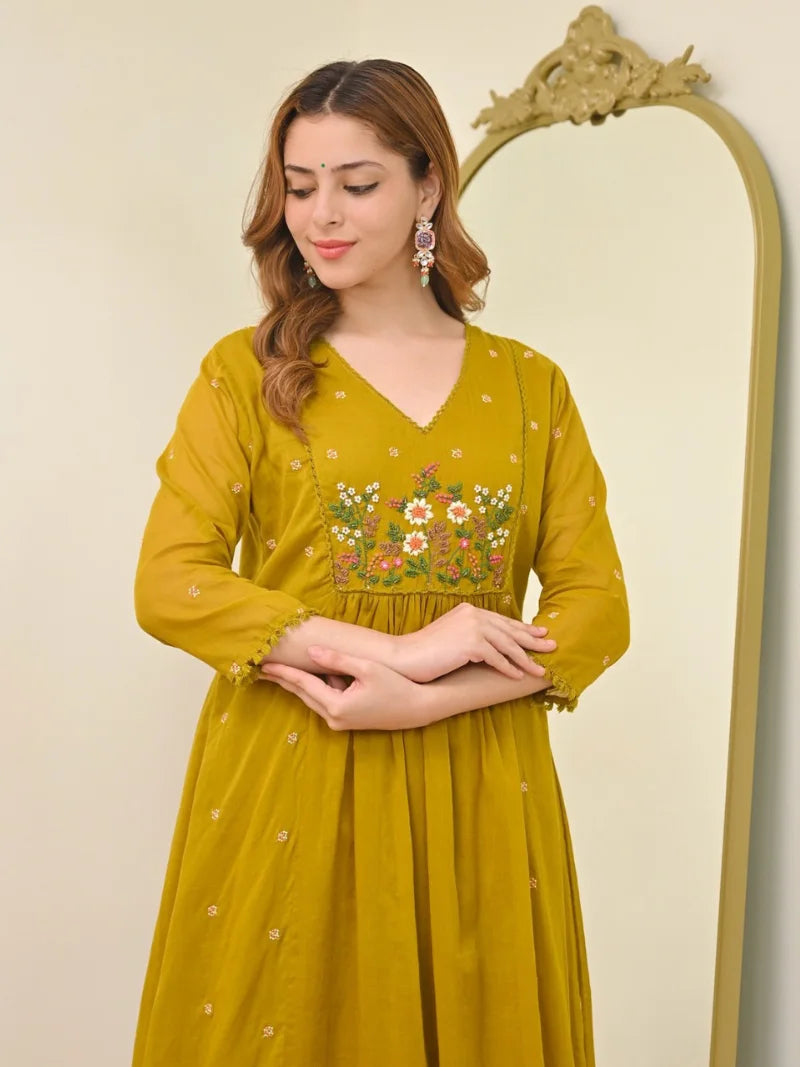 Mull Chanderi Salwar Suit