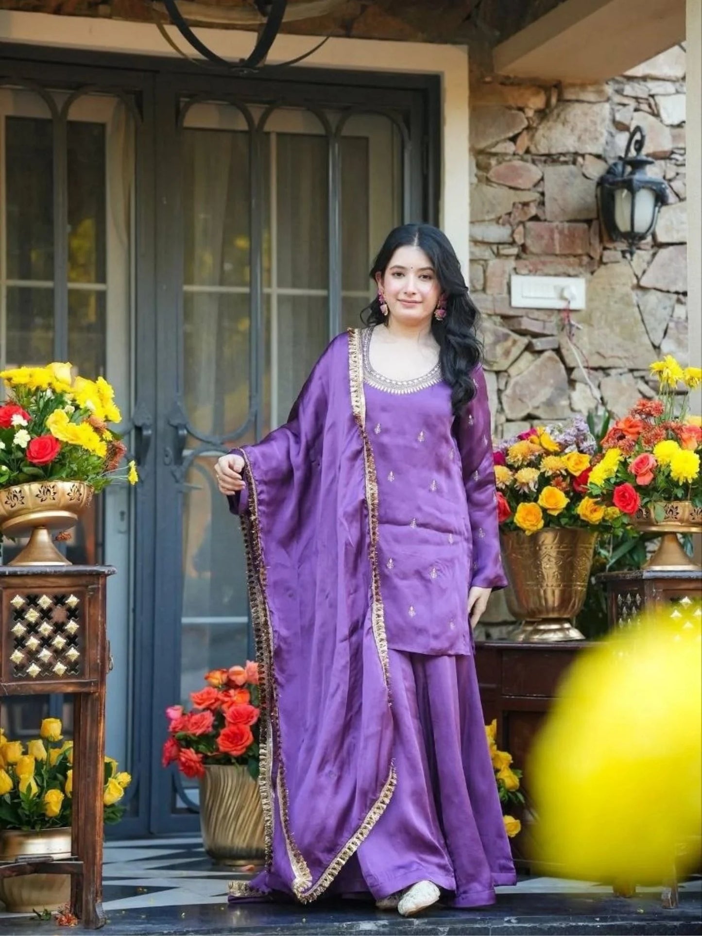 Heavy Silk Top Bottom Dupatta Set
