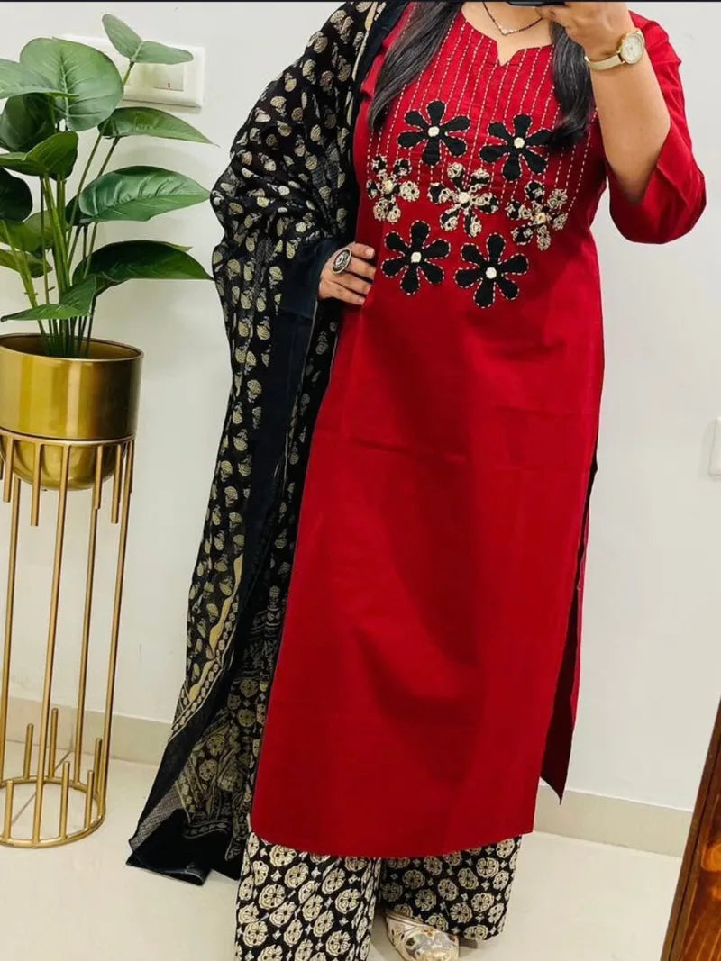 Dhabu Cotton Straight Suit