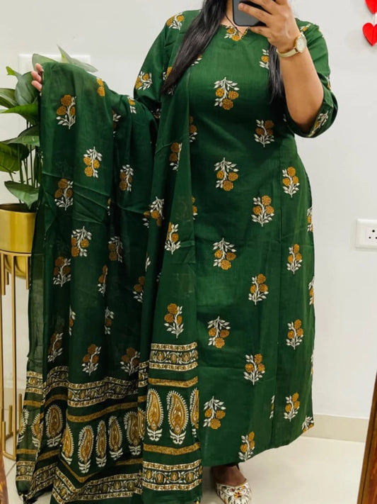 Designer Jaipuri Ajrakh Cotton Suit