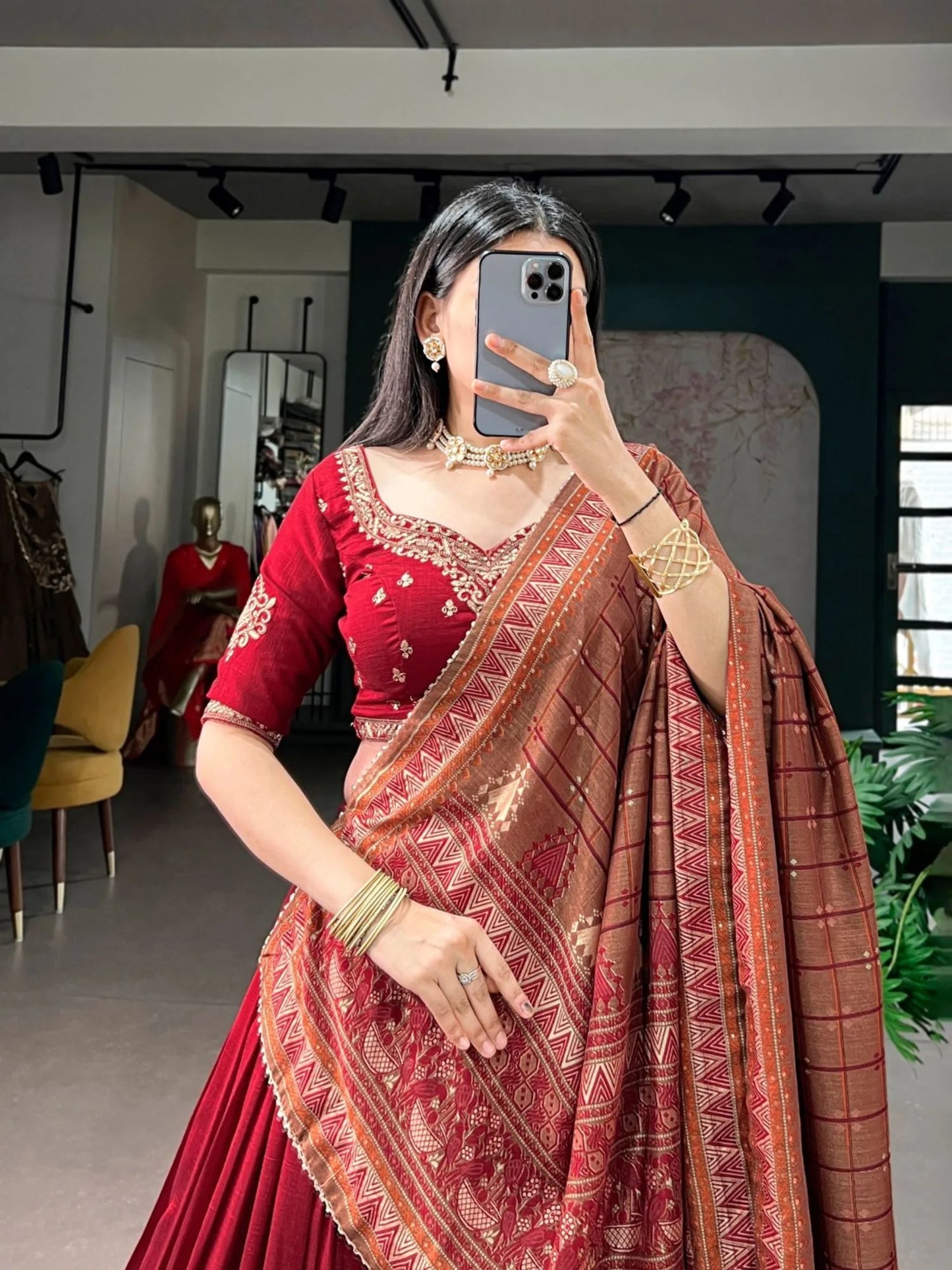 Luxurious Vichitra Silk Lehanga