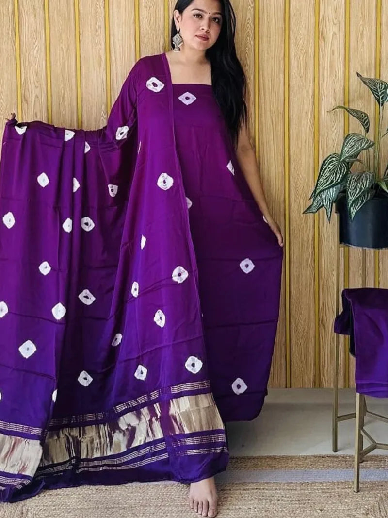 Chanderi Silk Unstiched Material