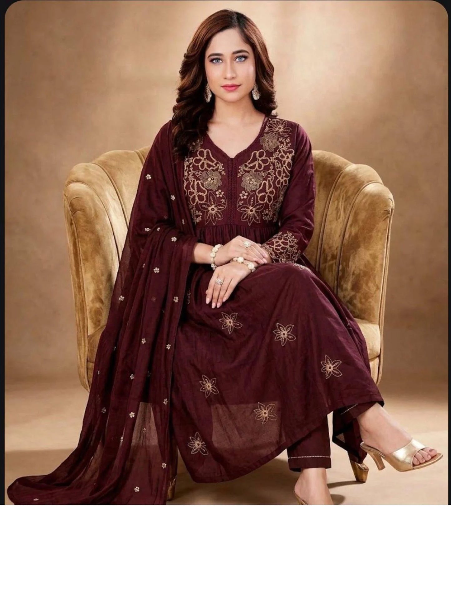 Cotton Suit With Embroidery Work