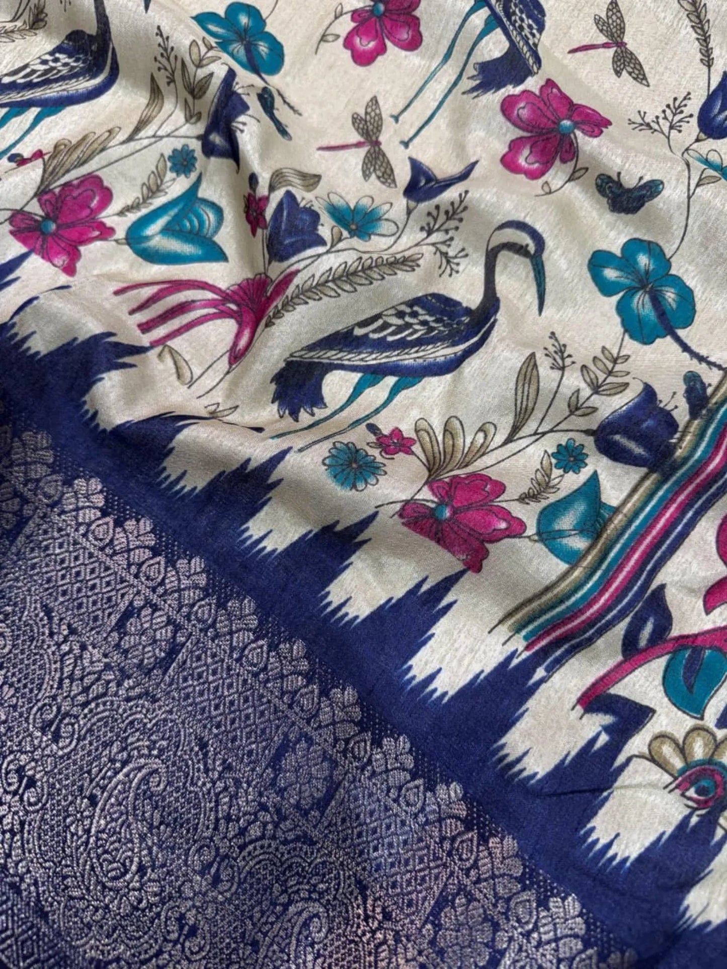 Designer Kalamkari Print Cotton Saree