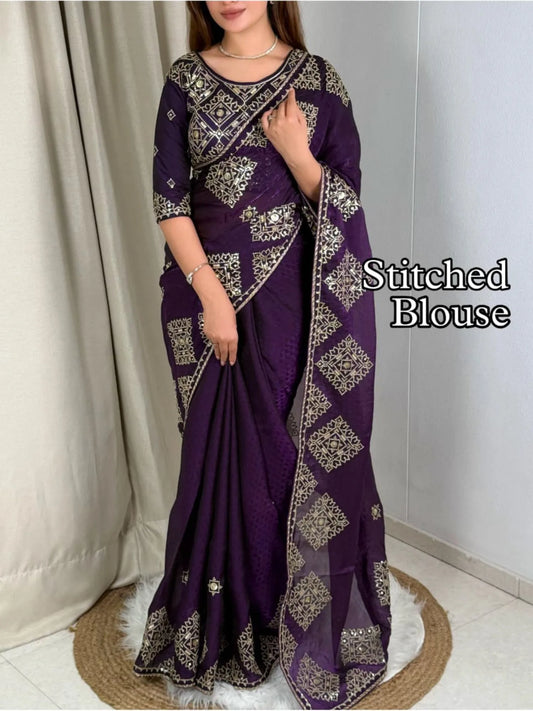 Satin Self Jacquard Sarees
