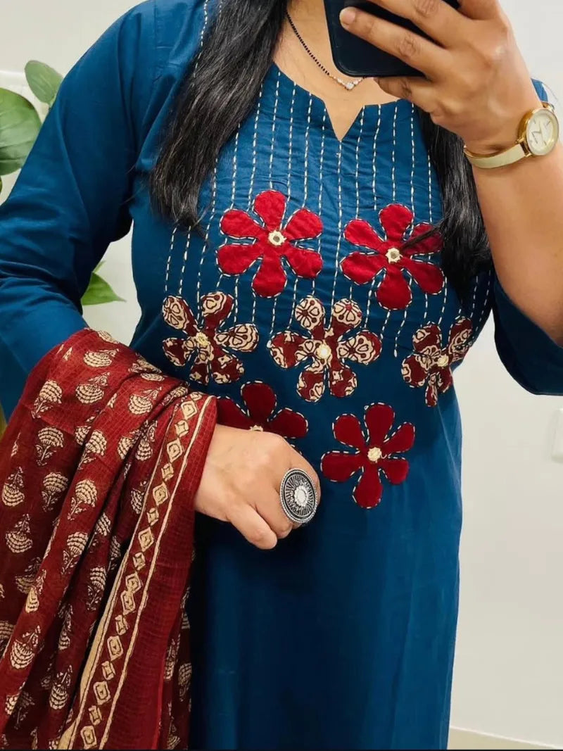 Dhabu Cotton Straight Suit