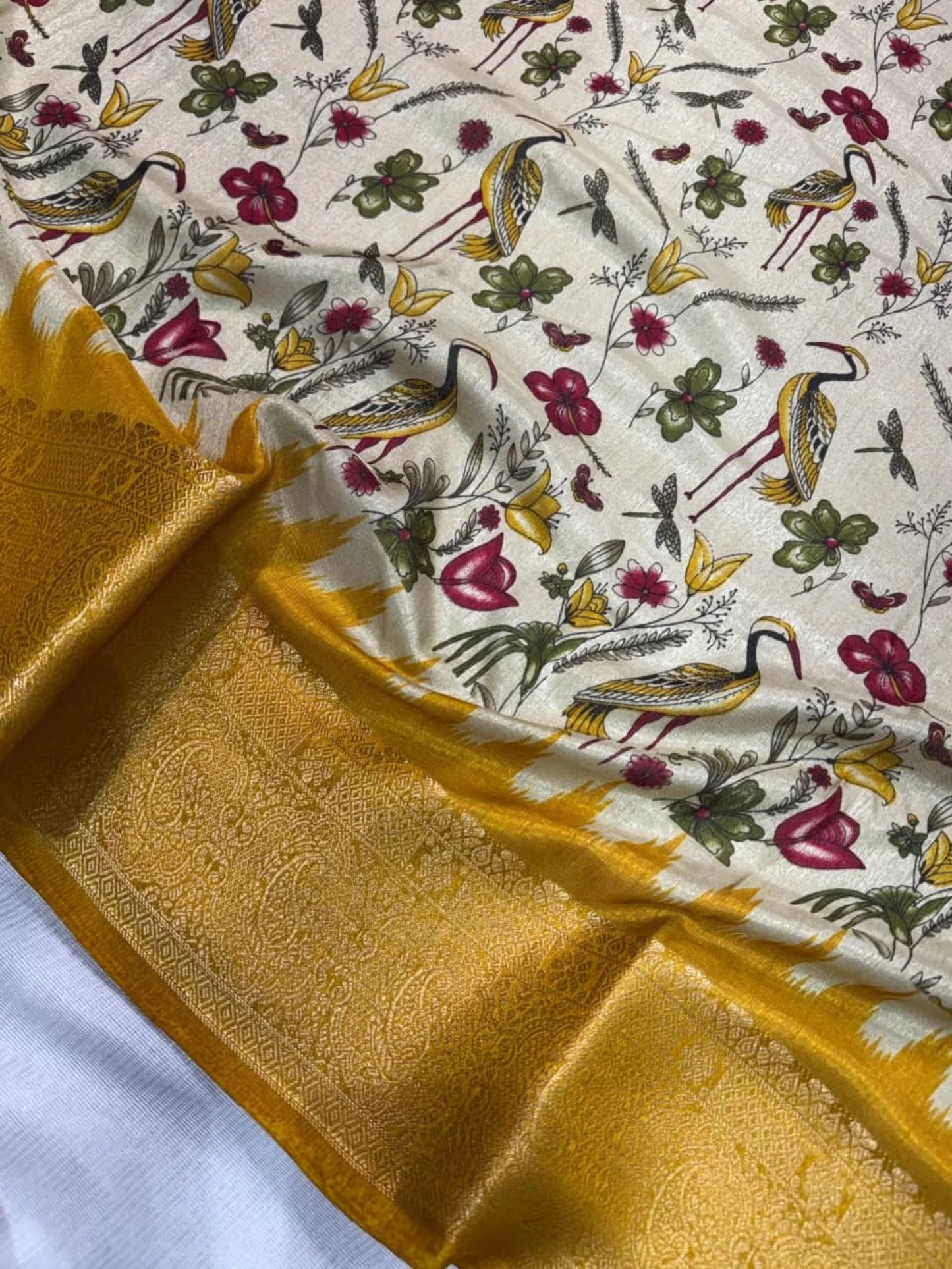 Designer Kalamkari Print Cotton Saree