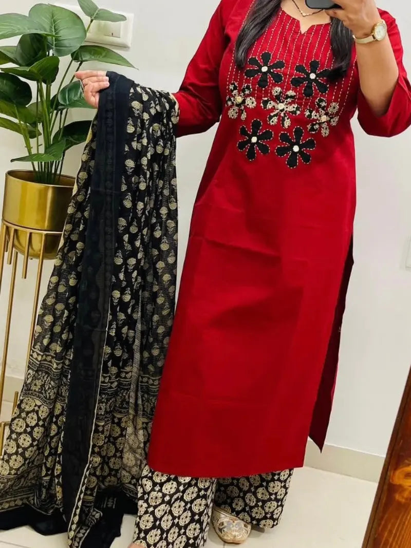 Dhabu Cotton Straight Suit
